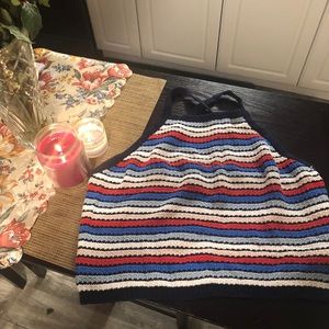 Knit stripped crop top